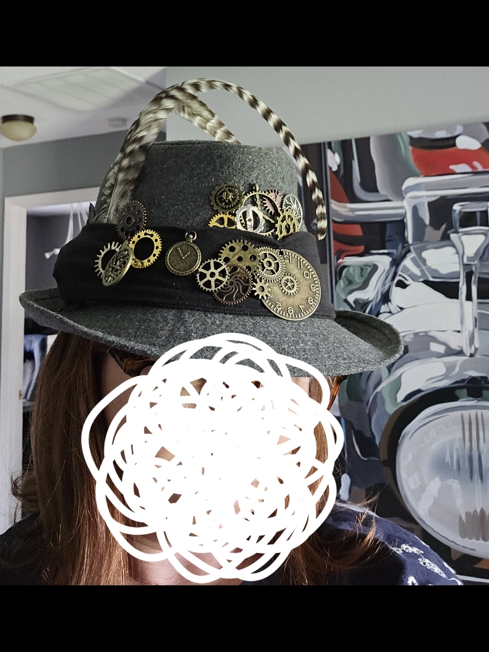 Set Of 2 Steampunk Hats with Brass Gear Accents